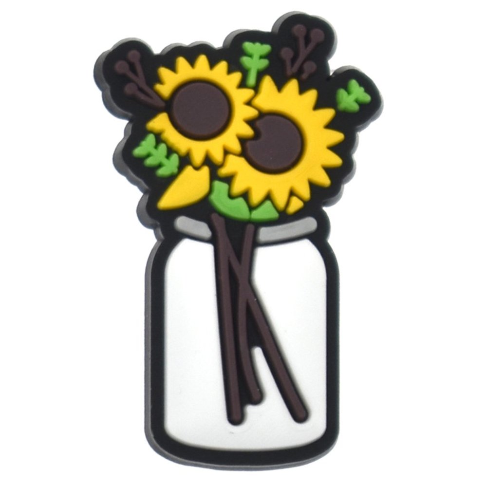 Sunflower in vase croc charm